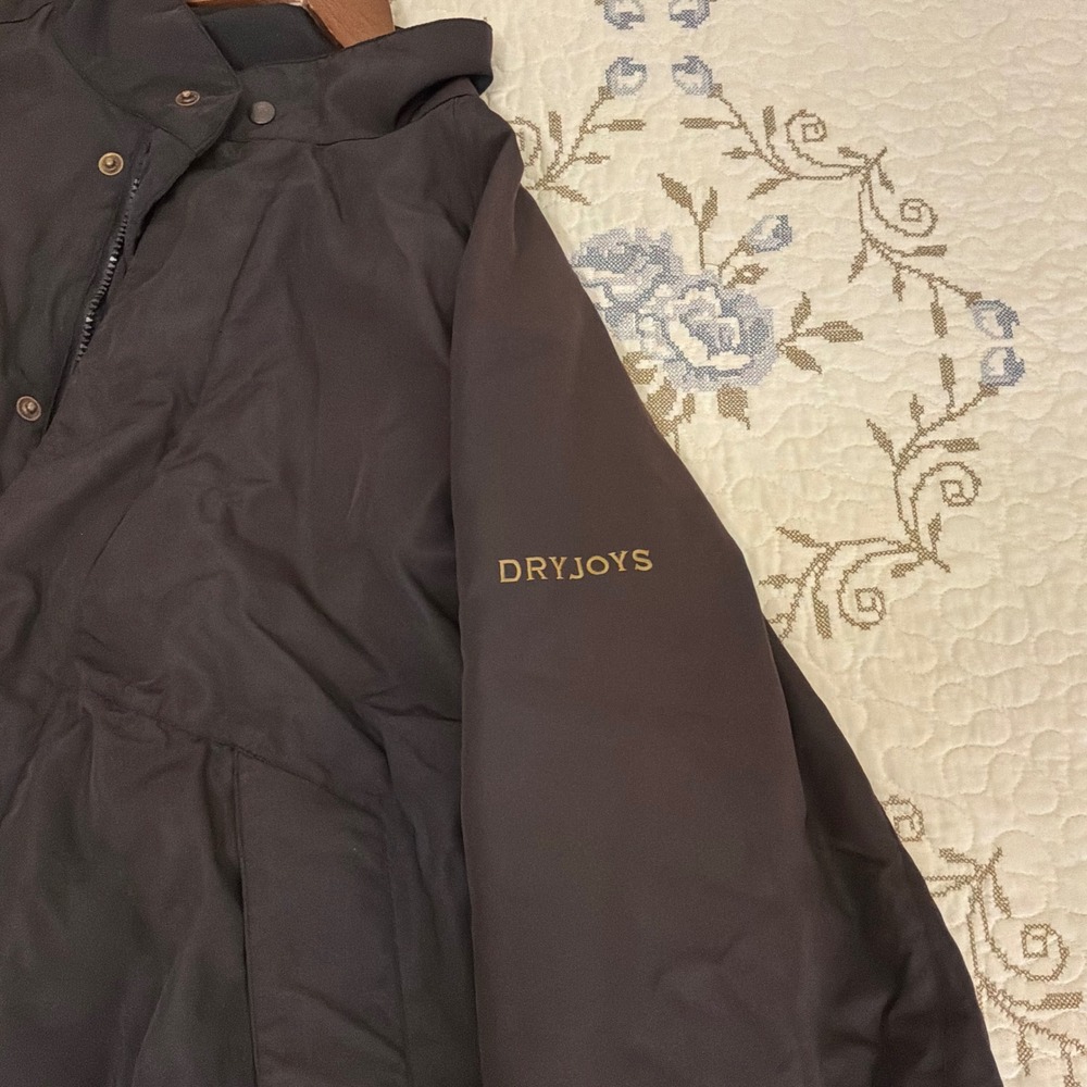 FootJoy DryJoys Golf Jacket Mens Large Black Excellent Full Zip Windbreaker - Picture 6 of 9